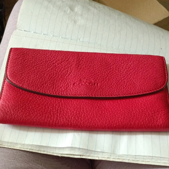 Coach Handbags - Coach Vibrant Red Leather Wallet